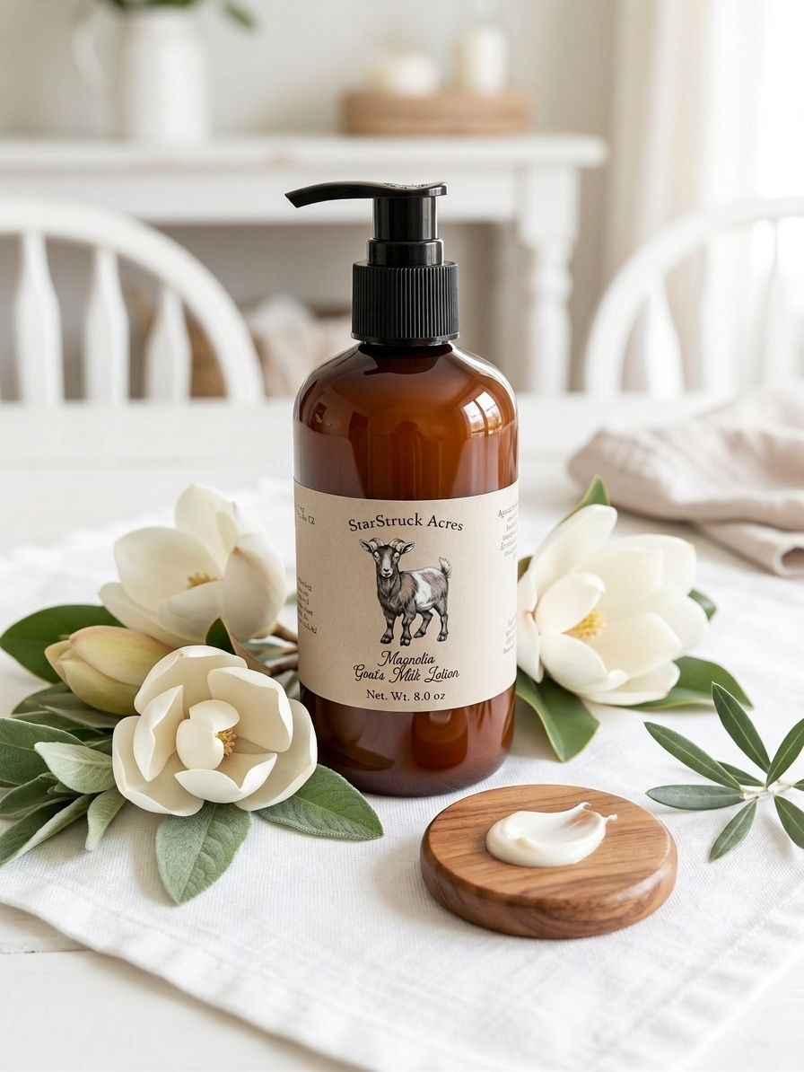 StarStruck Acres Goat's Milk Lotion scent variety display