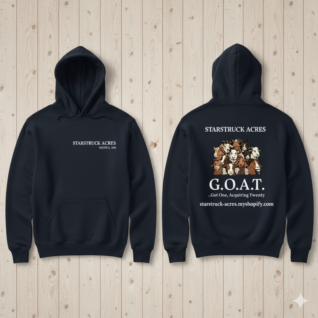 Starstruck Acres G.O.A.T. Hoodie – Rustic Farm Edition