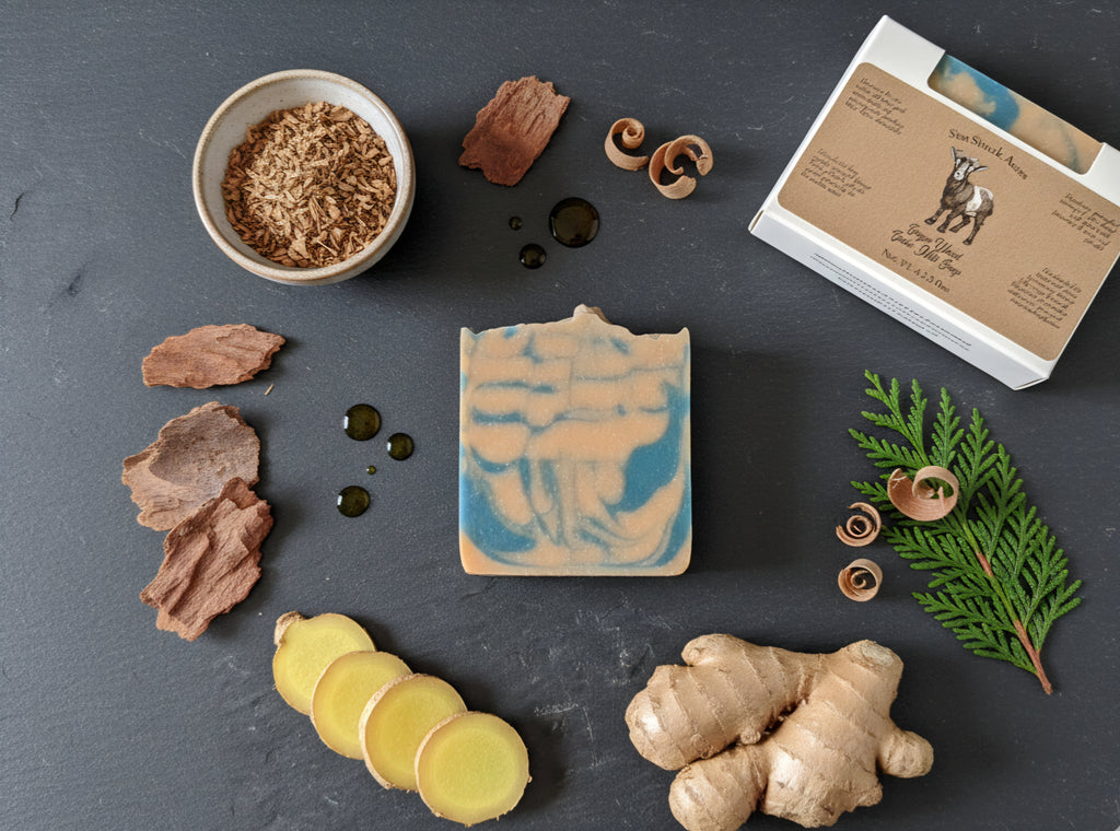 Men’s Gingerwood Goat’s Milk Soap – Moisturizing, Natural Coconut & Olive Oil Bar with Sea Salt