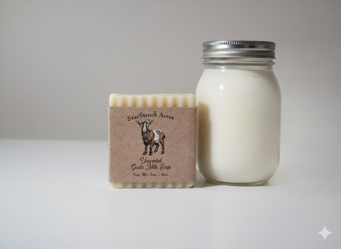 StarStruck Acres Pure & Simple unscented Goat's Milk Soap, gentle bar for sensitive skin