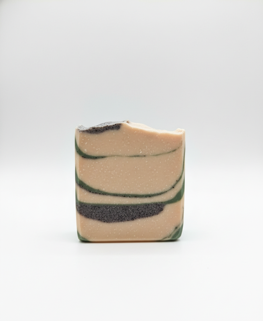 Wood Sage & Sea Salt Goat Milk Soap – Natural Artisan Bar with Tallow, Spirulina & Alkanet Powder