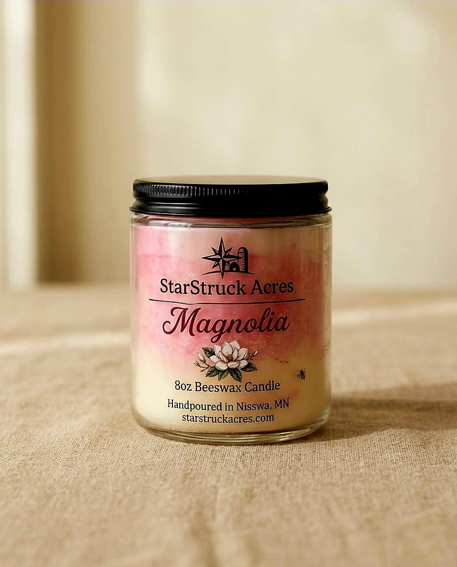 Magnolia Scented Marbled Candle | StarStruck Acres