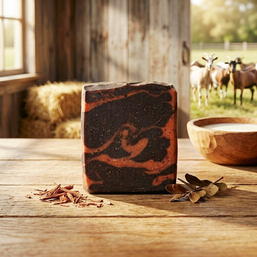 Mahogany Teakwood Goat Milk Soap
Rich. Woodsy. Sophisticated.