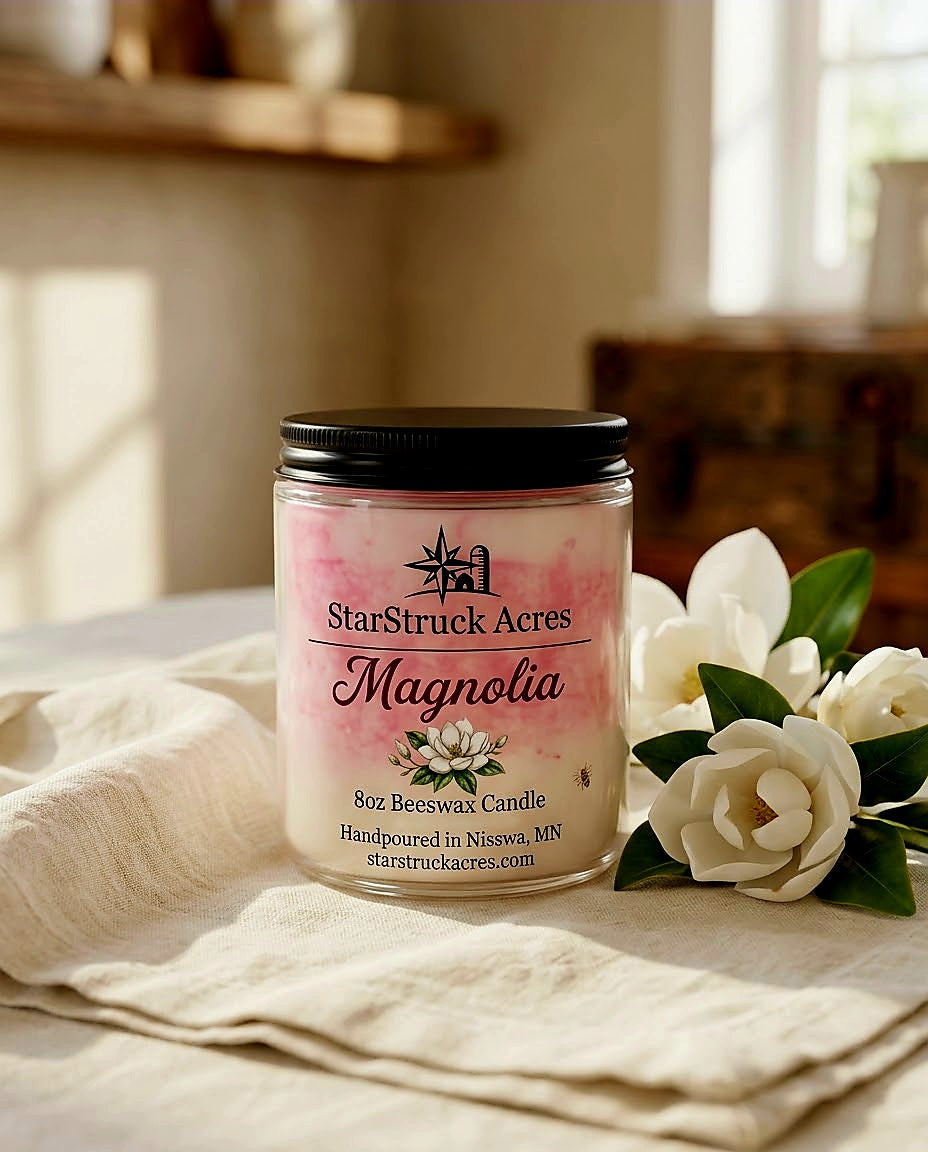Magnolia Scented Marbled Candle | StarStruck Acres